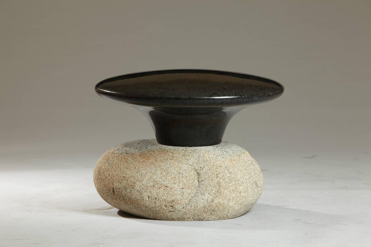 Contemporary Black Granite and Natural Stone Stools by Choi Byung Hoon, 2008 For Sale