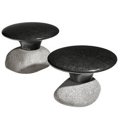 Black Granite and Natural Stone Stools by Choi Byung Hoon, 2008