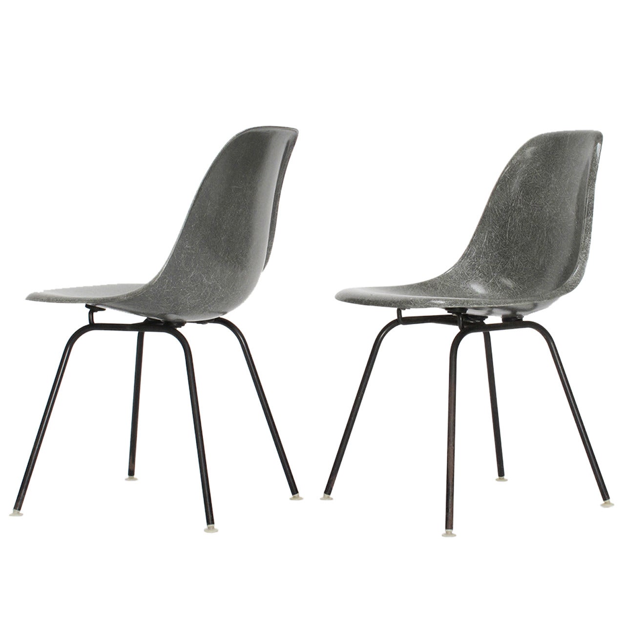 Pair of Charles and Ray Eames Fiberglass 'Shell' Chairs, 1960s For Sale