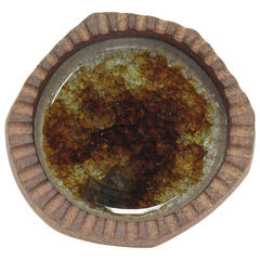Stoneware and Glass Dish by Robert Maxwell