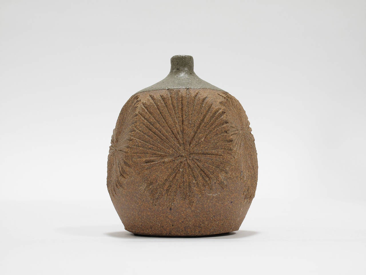 Glazed Sunburst Bud Vase by Robert Maxwell