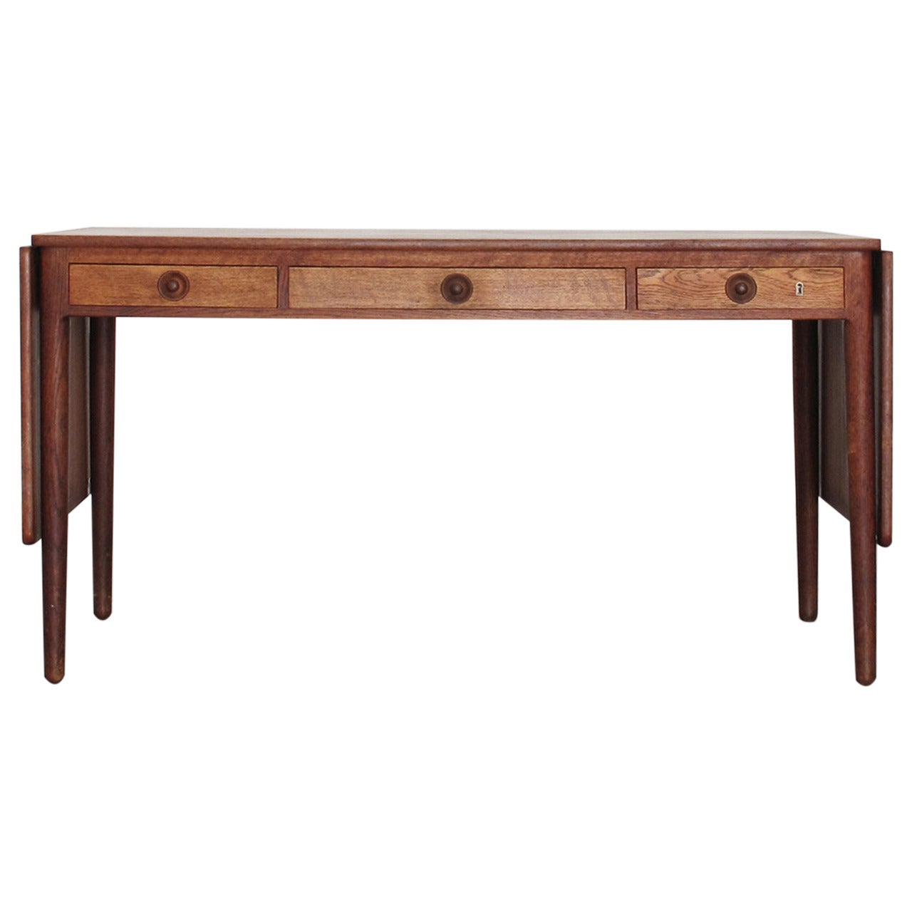 Solid Wood Drop-Leaf Desk by Hans J. Wegner