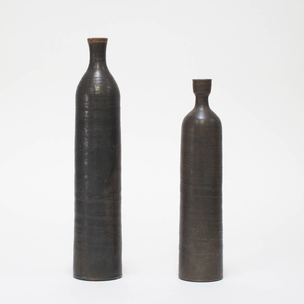 Scandinavian Modern Pair of Glazed Ceramic Vases, Denmark