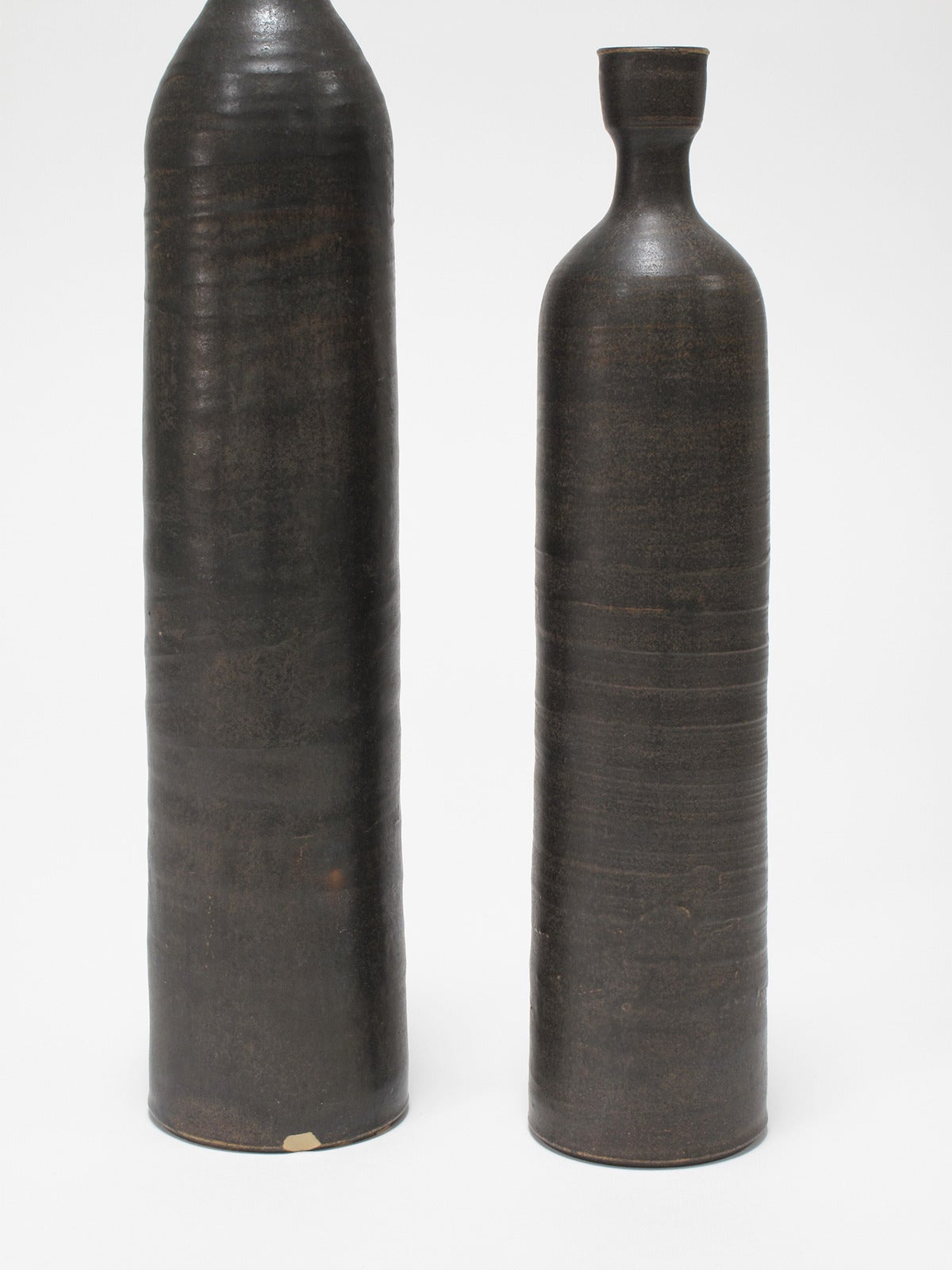 Mid-20th Century Pair of Glazed Ceramic Vases, Denmark