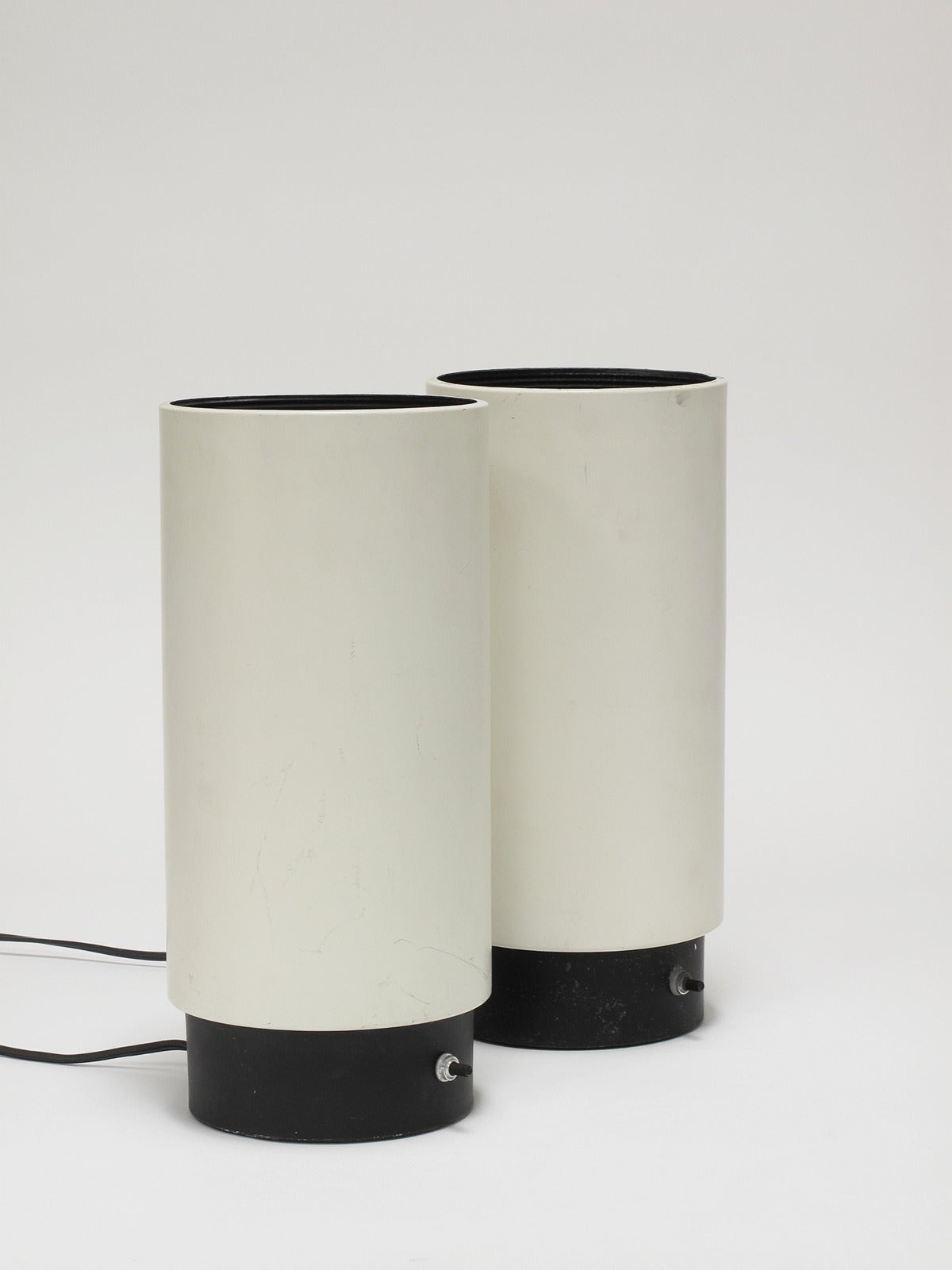 American Pair of Lightolier Canister Lamps by Gerald Thurston For Sale