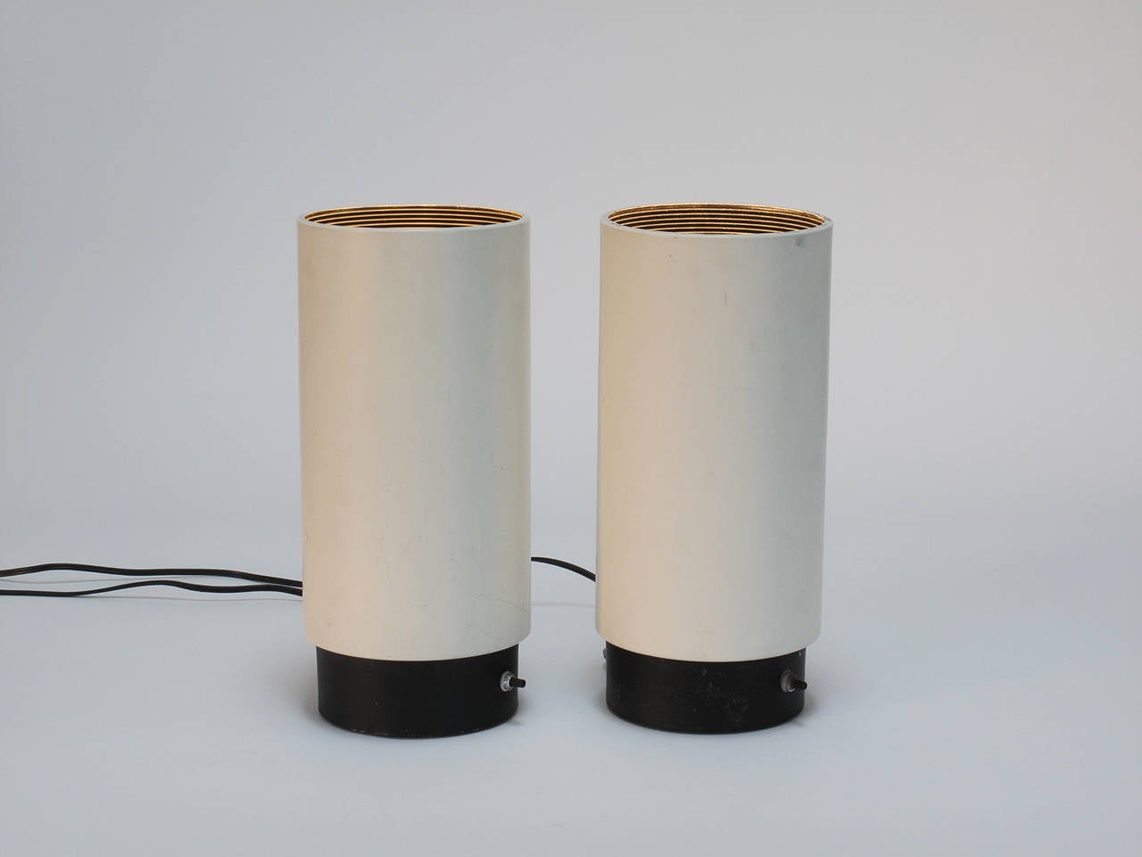 Pair of Lightolier Canister Lamps by Gerald Thurston In Good Condition For Sale In Los Angeles, CA