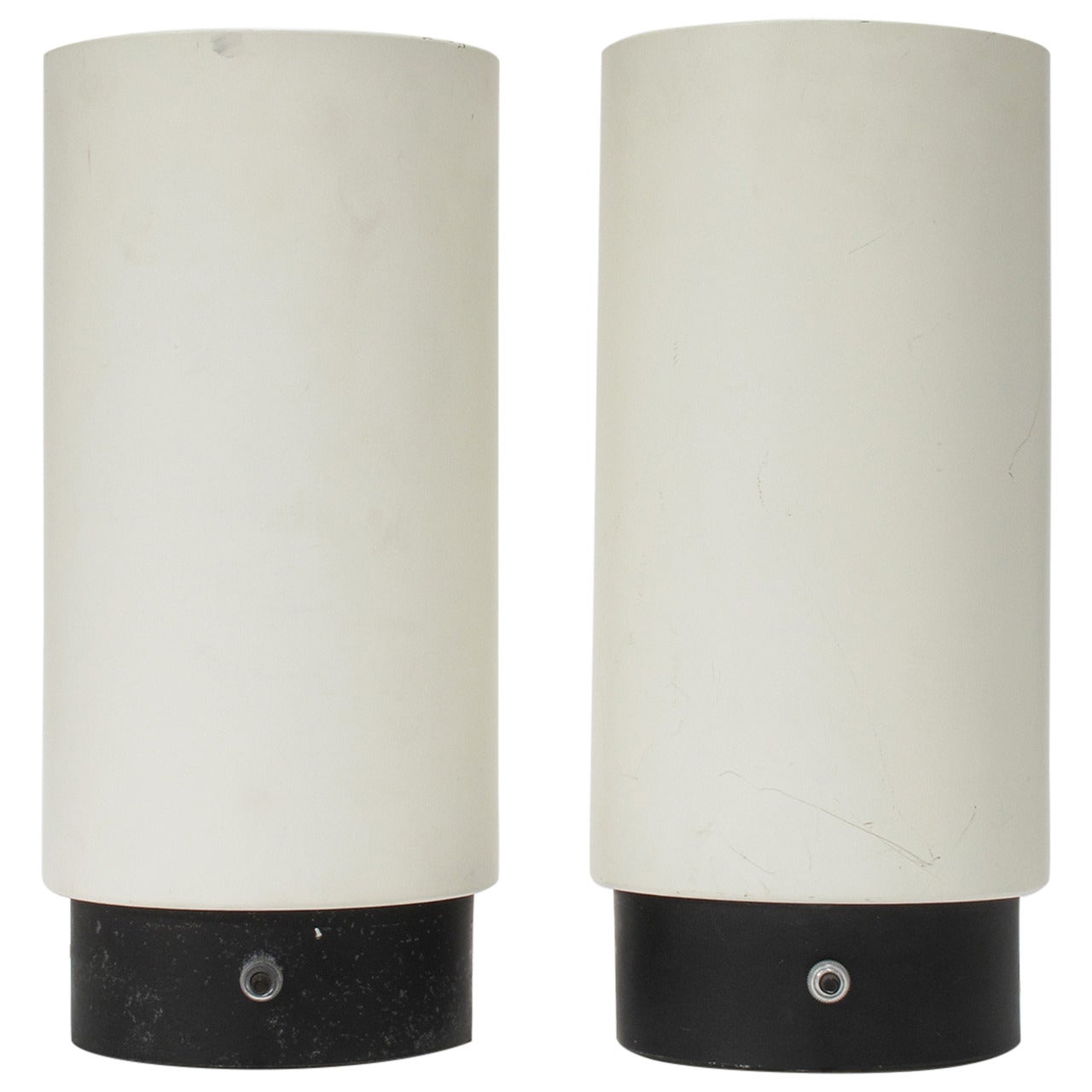 Pair of Lightolier Canister Lamps by Gerald Thurston For Sale