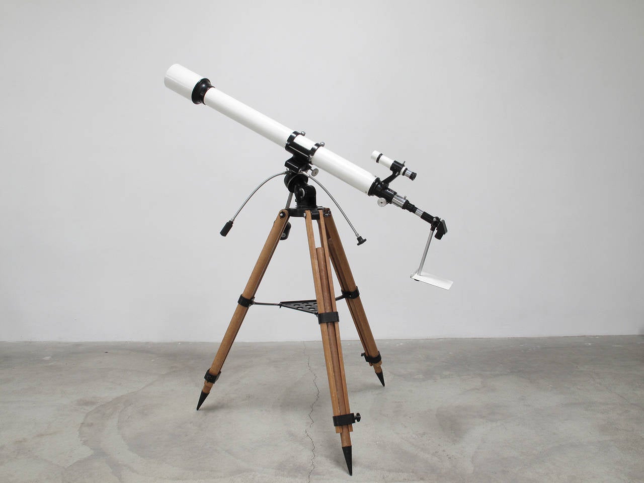 Mid-Century Modern Modernist Telescope on Wood Tripod