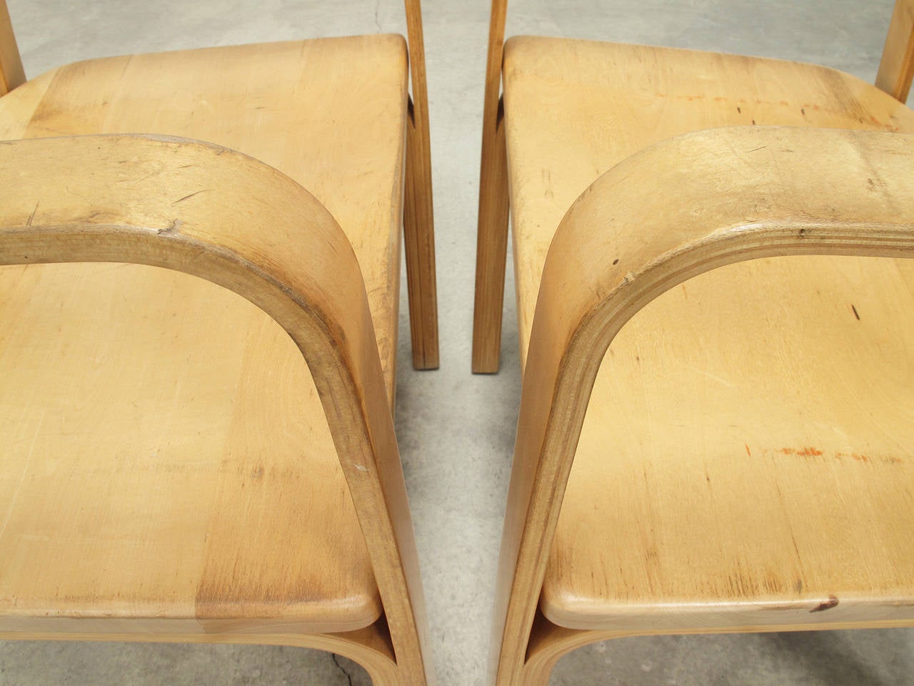 Pair of Vintage Thonet Molded Plywood Arm Chairs, 1950s 1
