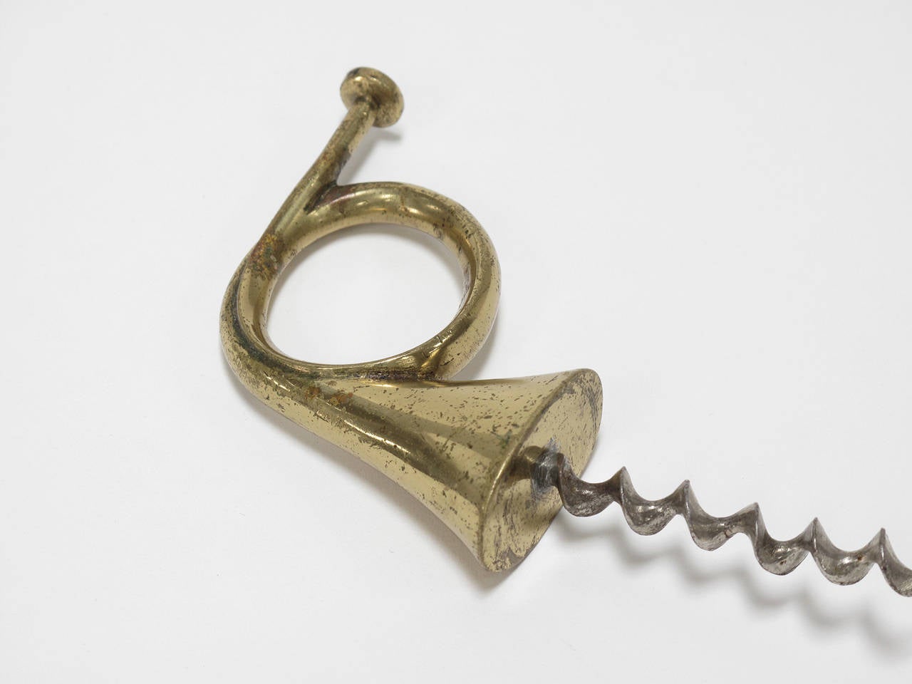 Carl Aubock 'Horn' Corkscrew, Solid Brass, 1950s In Good Condition In Los Angeles, CA