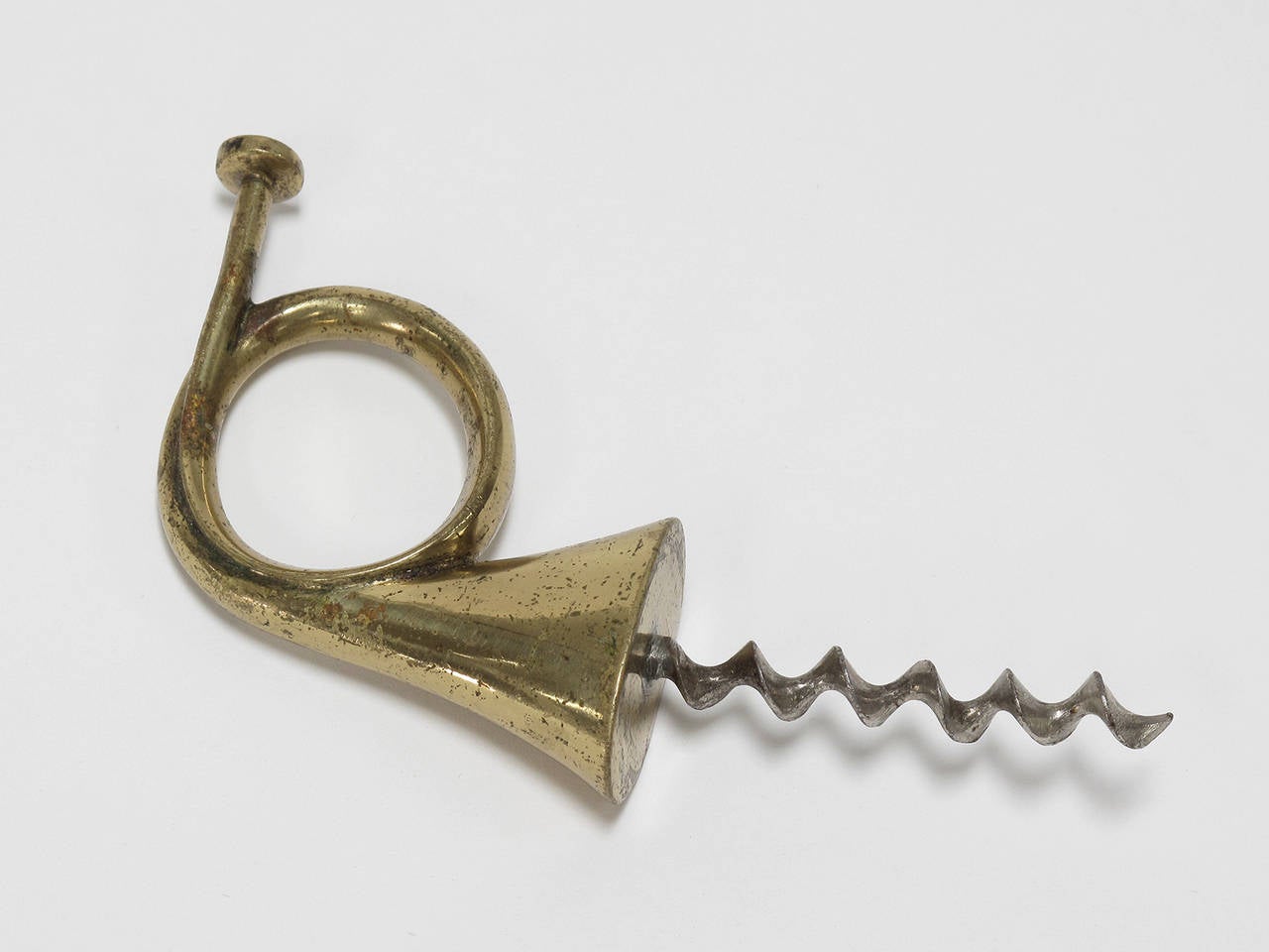 Austrian Carl Aubock 'Horn' Corkscrew, Solid Brass, 1950s