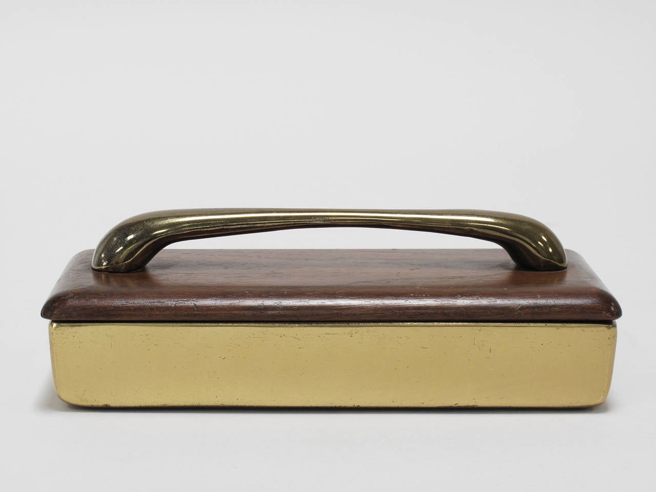 American Modernist Brass and Wood Box by Ben Seibel