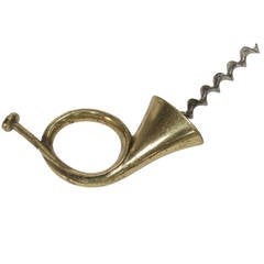 Carl Aubock 'Horn' Corkscrew, Solid Brass, 1950s