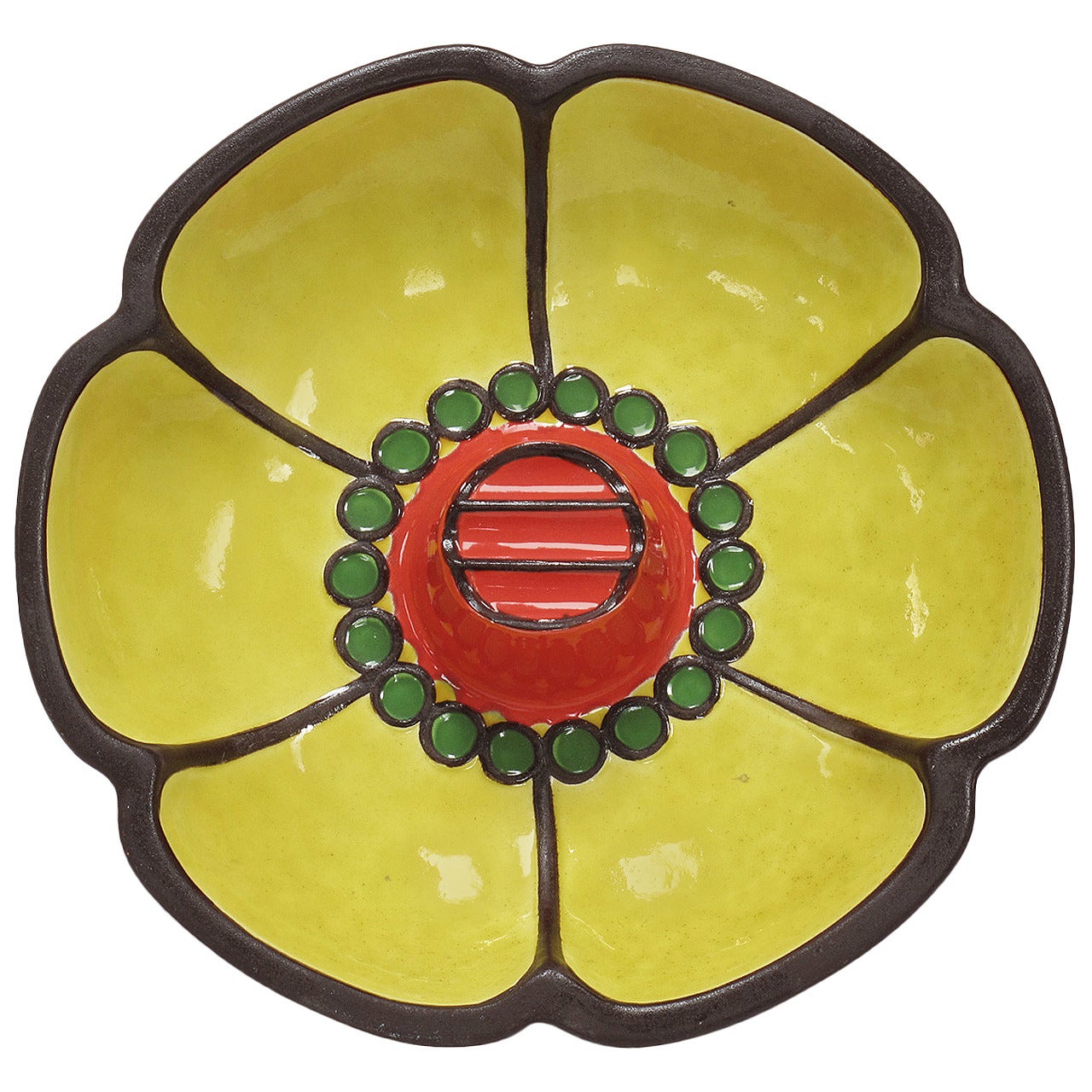 Glazed Ceramic Dish by Ben Seibel For Sale