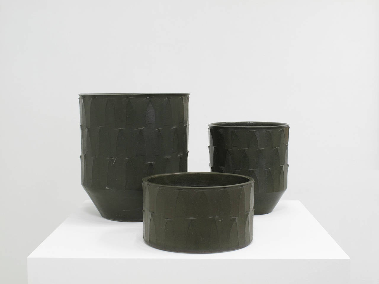 American David Cressey Ceramic Planters, 'Ribbed' Design, 1960s