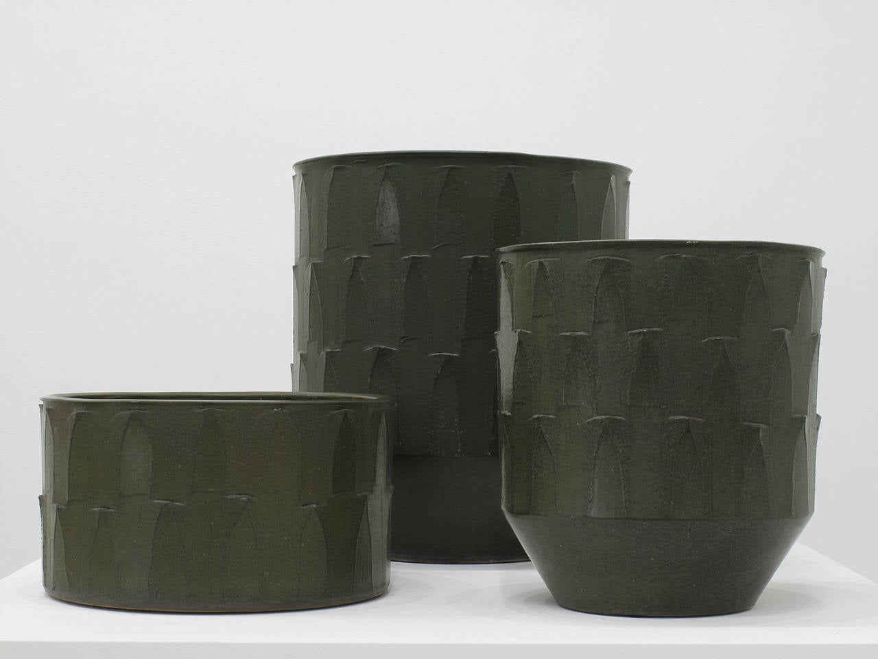 20th Century David Cressey Ceramic Planters, 'Ribbed' Design, 1960s