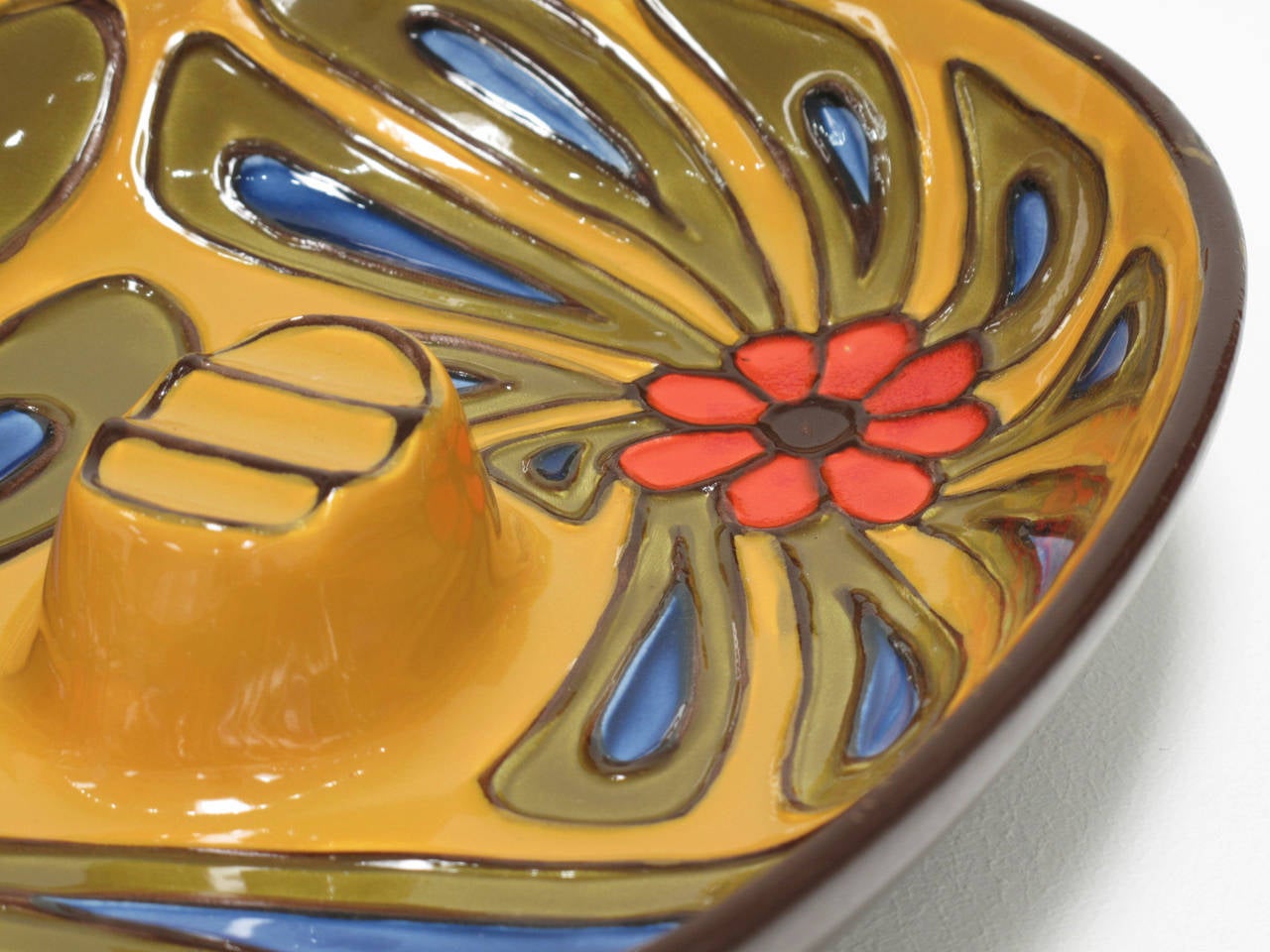 American Glazed Ceramic Dish by Ben Seibel For Sale