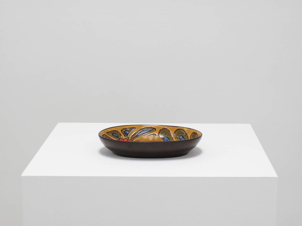 Glazed Ceramic Dish by Ben Seibel For Sale 1