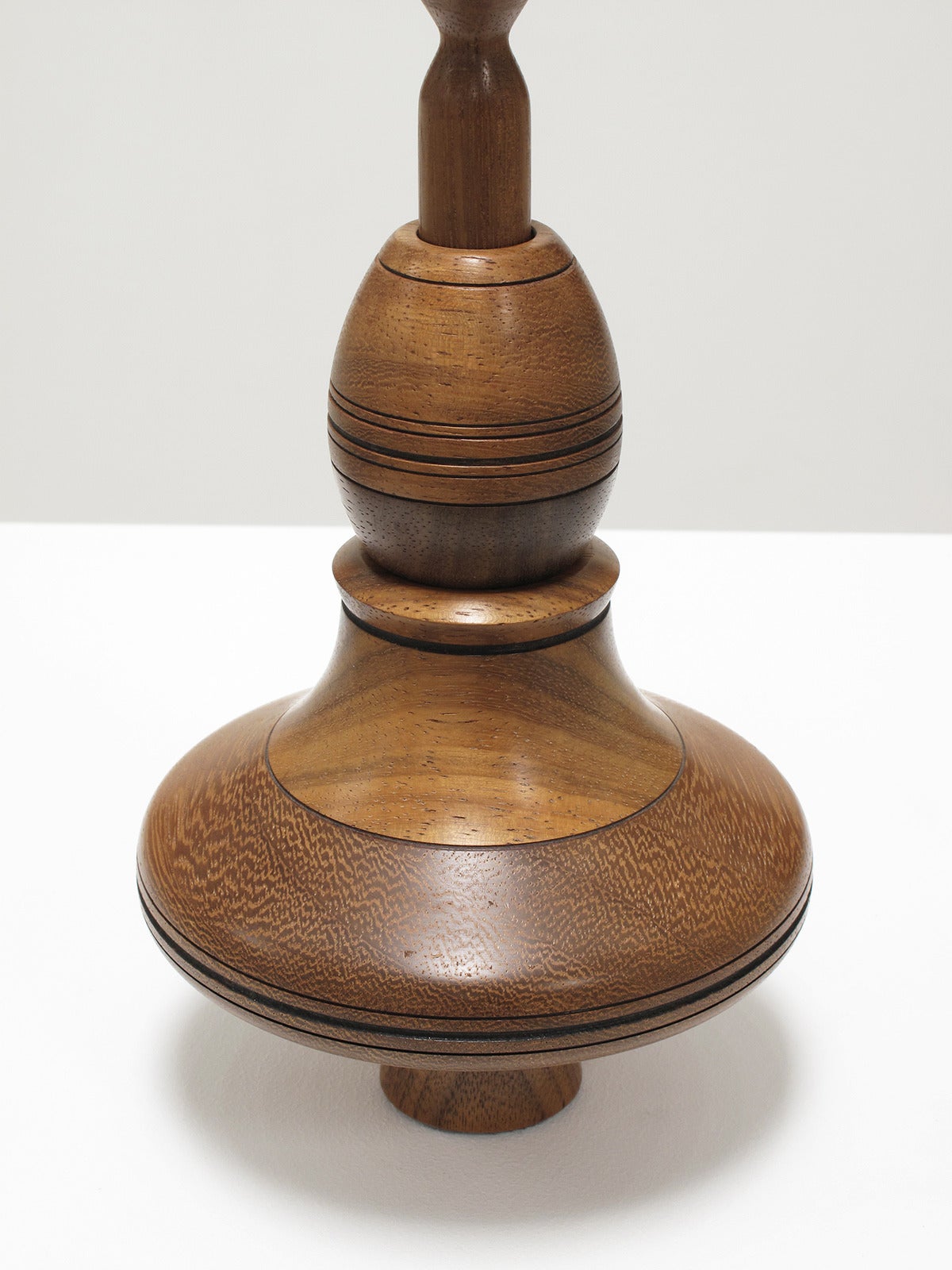 Hand-Carved Solid Wood Spinning Top Sculpture by Richard Patterson For Sale