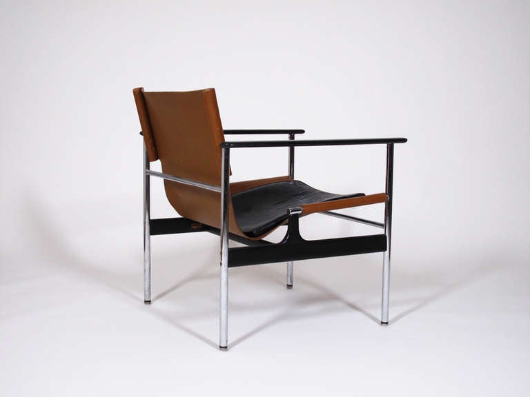 Mid-Century Modern Knoll Model 657 Sling Chair Designed by Charles Pollock