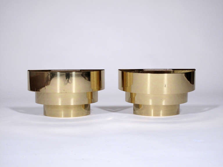 Mid-Century Modern Pair of Brass Sconces by Lightolier