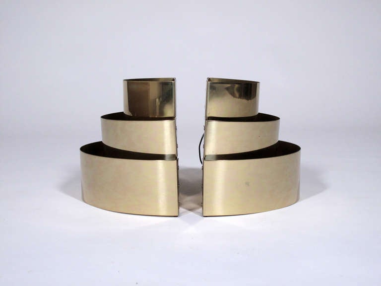 American Pair of Brass Sconces by Lightolier