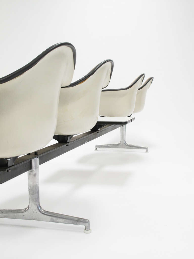 Aluminum Herman Miller Tandem Seating Bench by Charles and Ray Eames