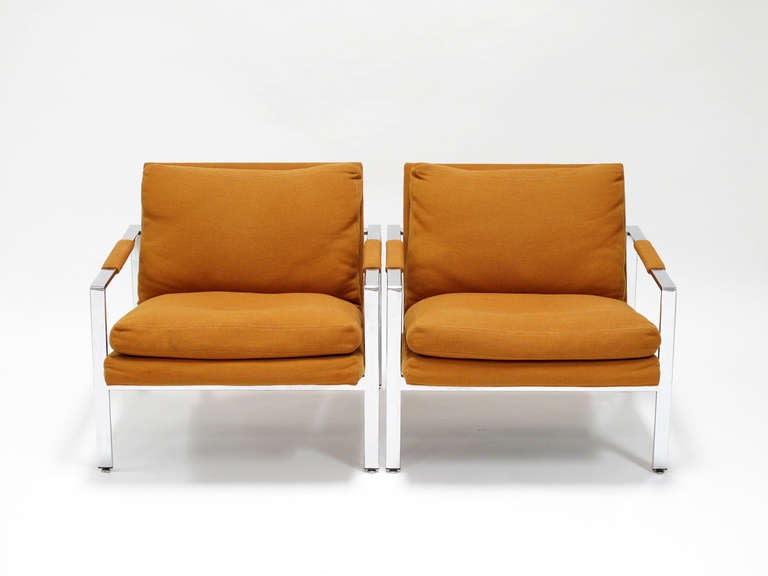 American Pair of Thayer Coggin Lounge Chairs by Milo Baughman