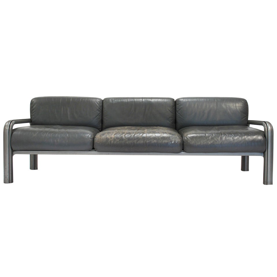 Leather Sofa by Gae Aulenti For Sale