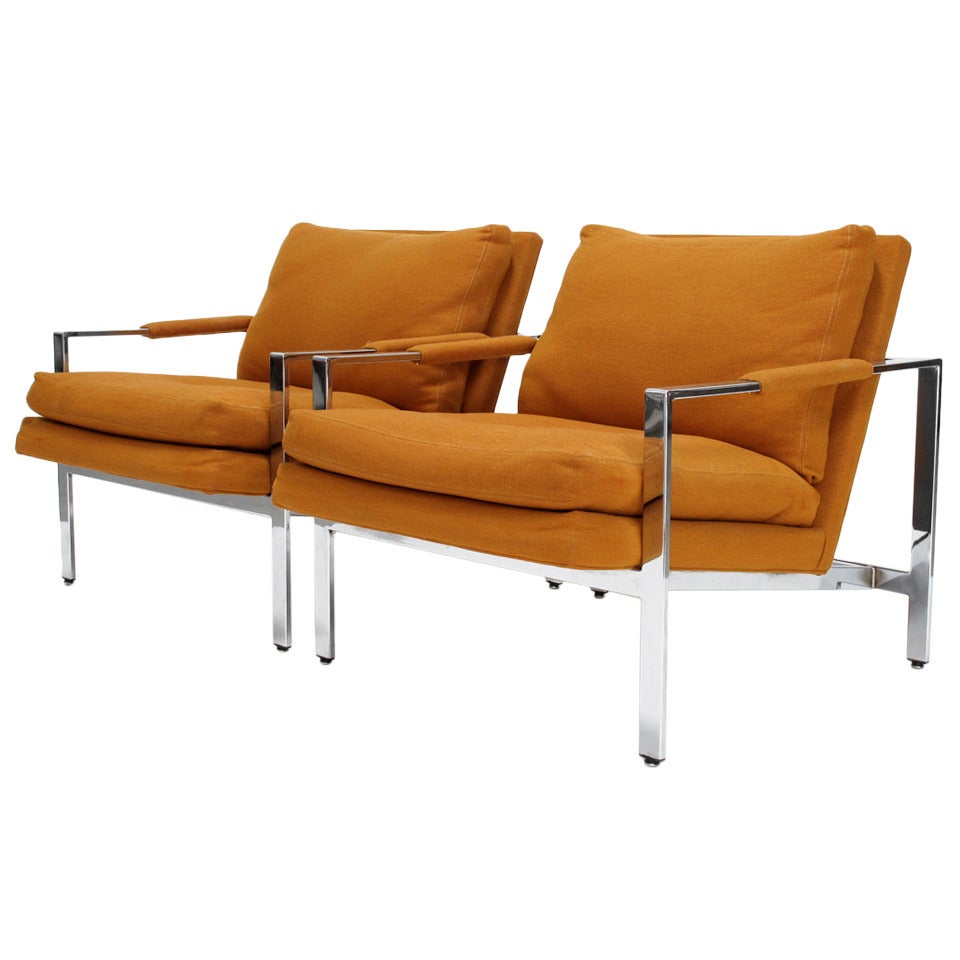 Pair of Thayer Coggin Lounge Chairs by Milo Baughman