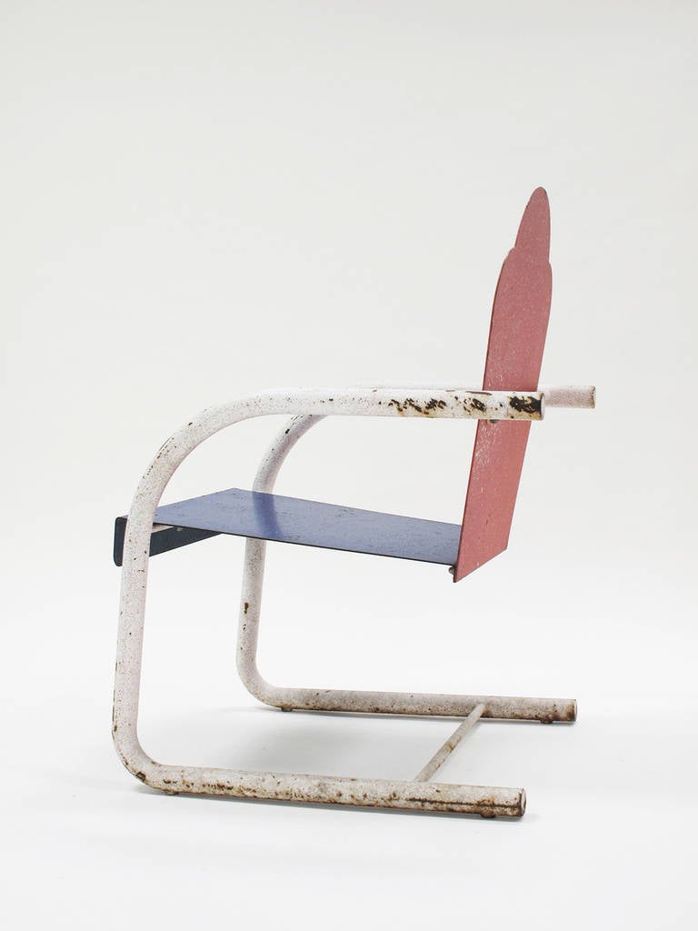 Metal Rare Chairs by Artist and Memphis Designer Peter Shire