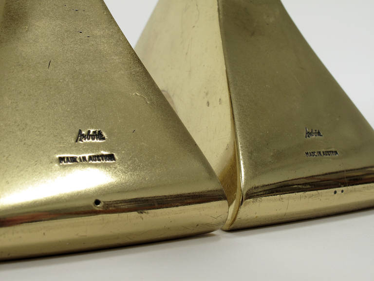 Solid Brass Bookends by Carl Auböck For Sale 4