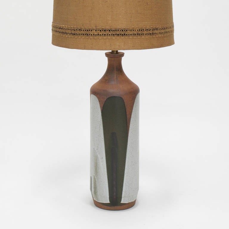 David Cressey 'Flame' Glaze Ceramic Table Lamp, 1960s In Excellent Condition For Sale In Los Angeles, CA