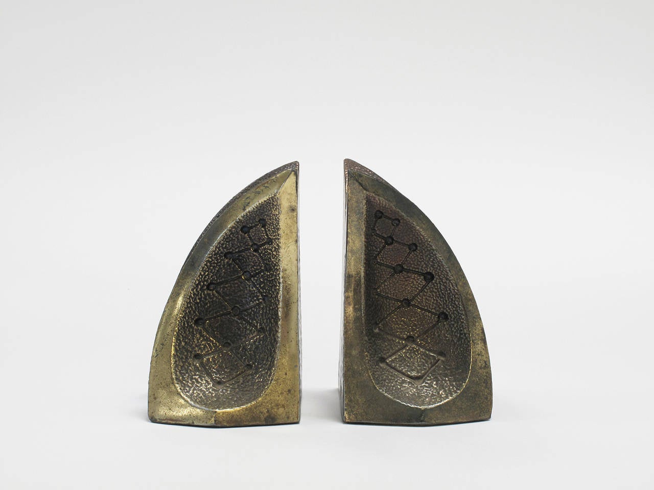 American Modernist Brass Bookends For Sale