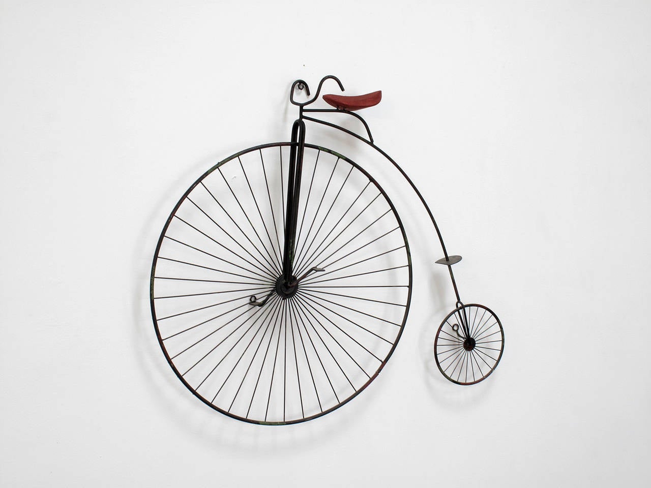 Mid-Century Modern High Wheel Bicycle Wall Sculpture by Curtis Jere
