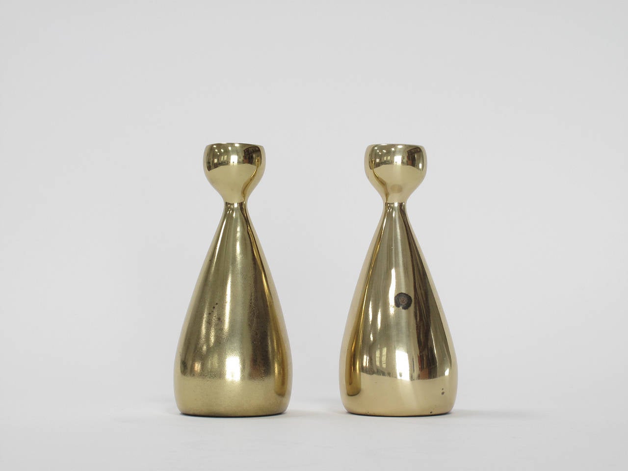 Mid-Century Modern Brass Candleholders by Ben Seibel For Sale