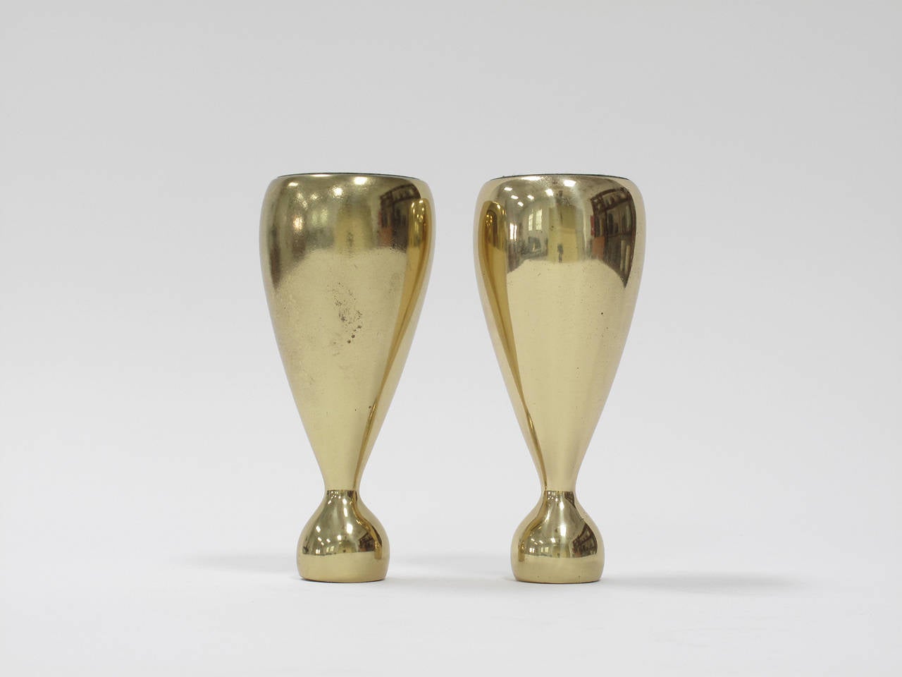 Brass Candleholders by Ben Seibel In Excellent Condition For Sale In Los Angeles, CA
