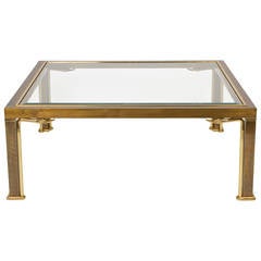 Brass NeoClassic Coffee Table by Mastercraft, 1970's