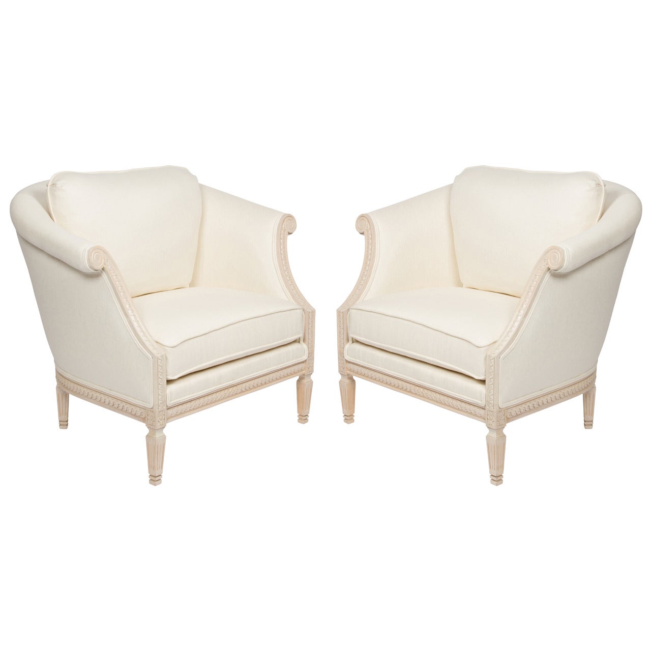 Pair of French Regency Bergère Chairs