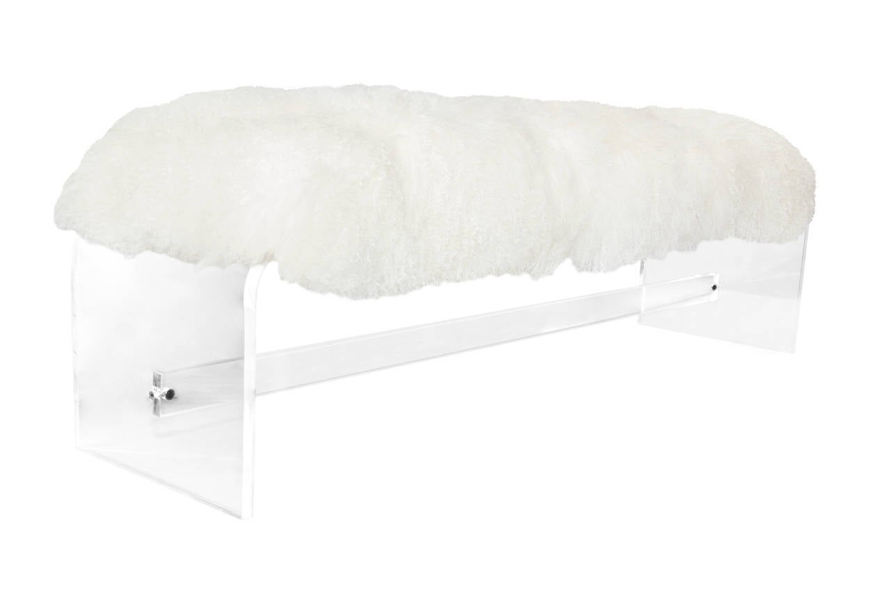 1970s Lucite Waterfall Bench