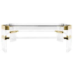 Brass and Lucite Table by Charles Hollis Jones