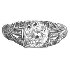 Art Deco Old European Diamond Engagement Ring