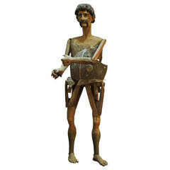 Human Size Spanish Soldier in Polychrome Wood
