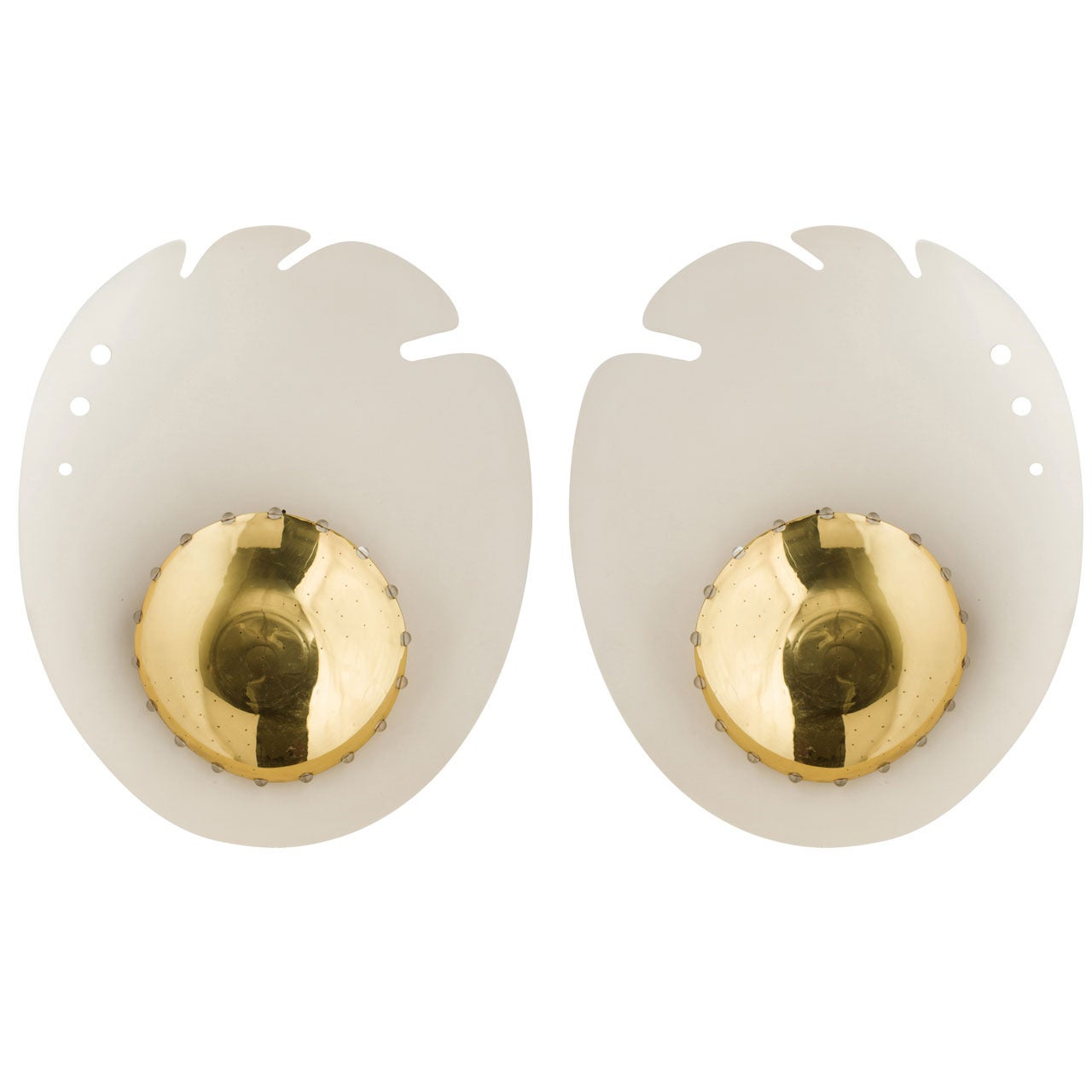 Pair of Jacques Biny Abstract Palm Sconces