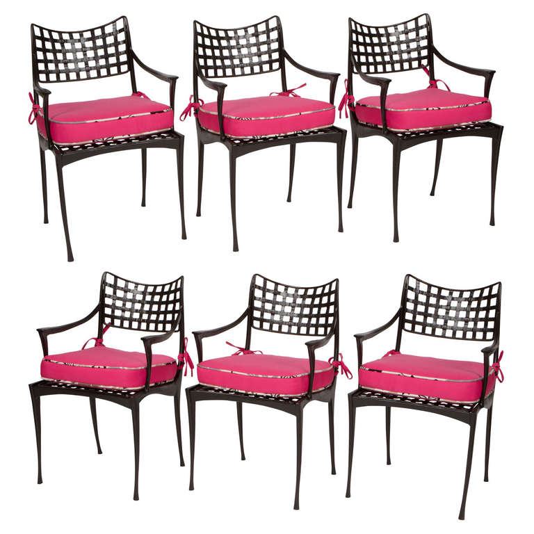 Set Of Six Sol Y Luna By Brown Jordan Cast Aluminum Chairs At 1stdibs Set Of Six Sol Y Luna By Brown Jordan Cast Aluminum Chairs For
