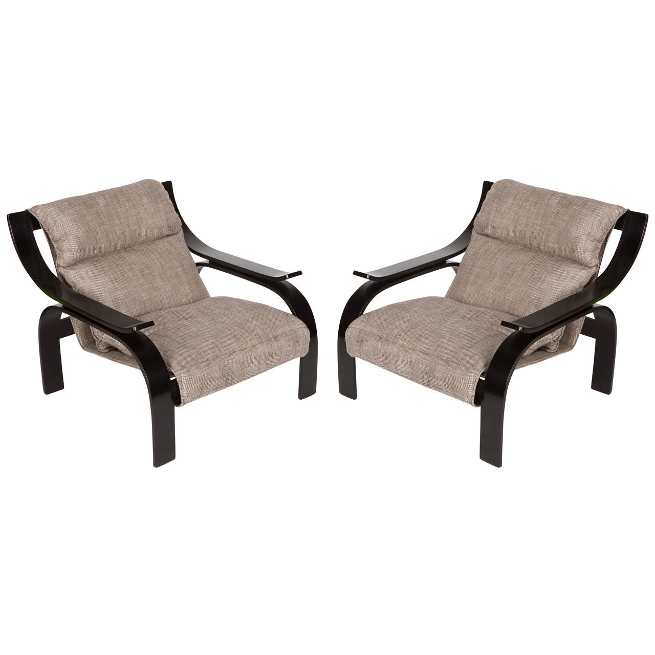 Pair of Woodline Lounge Chairs by Marco Zanuso for Arflex