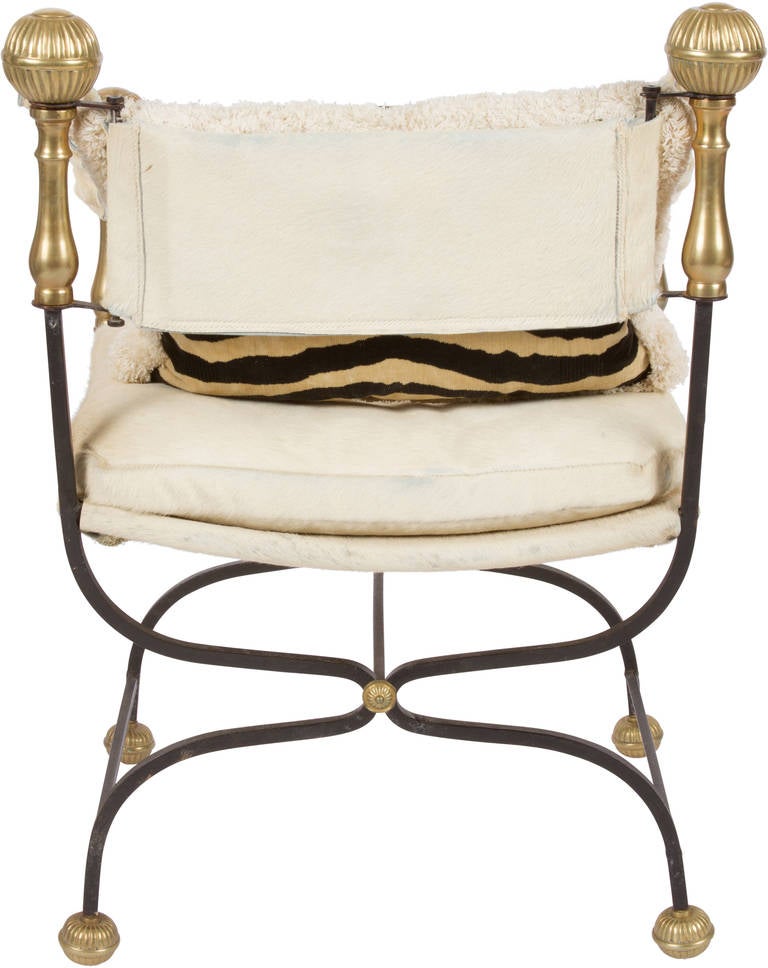 Neoclassical Italian Brass Dante Chair