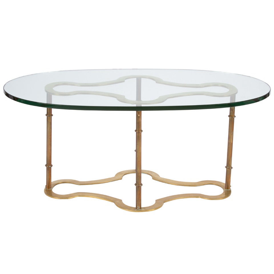 Vintage Brass and Glass Coffee Table