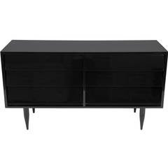 Art Moderne Style Black Lacquer Cantilevered Dresser
