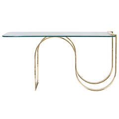 Brass and Glass Console